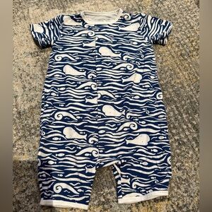 Magnetic Me Blue and White Whale Bodysuit